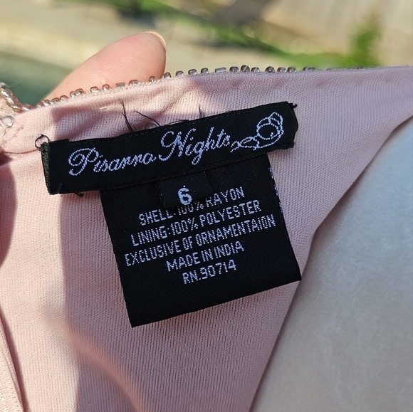 Pisarro Nights sequins beaded pink dress 6 - Picture 8 of 15